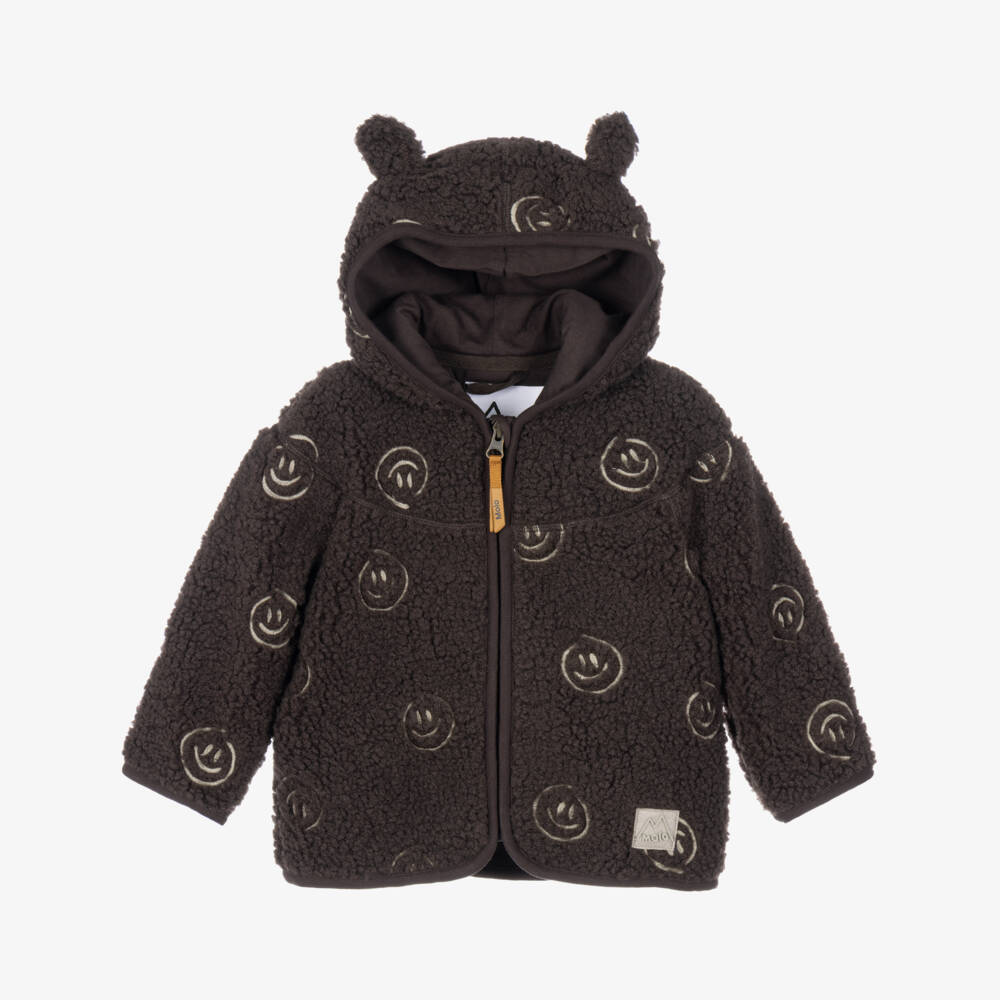 Molo-Boys Dark Brown Fleece with Smiles | Childrensalon