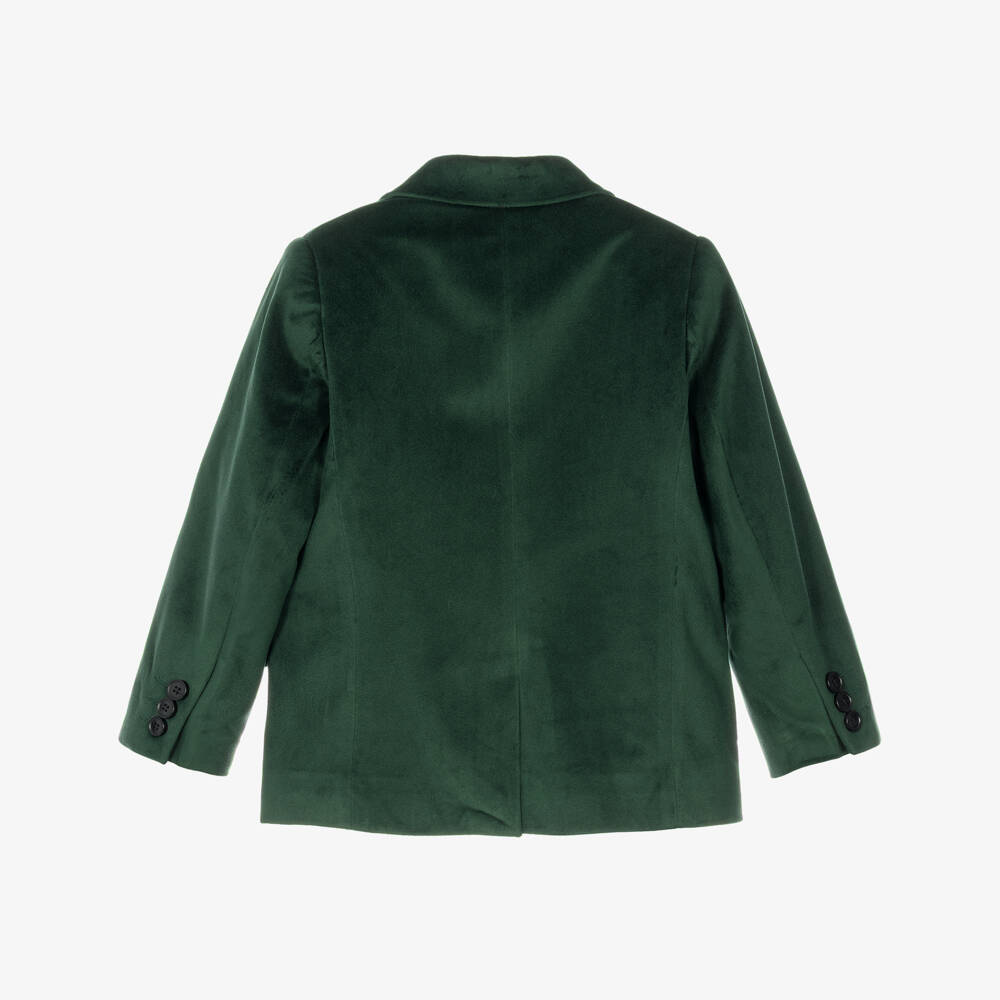 Molo-Boys Deep Green Velvet Blazer | Childrensalon