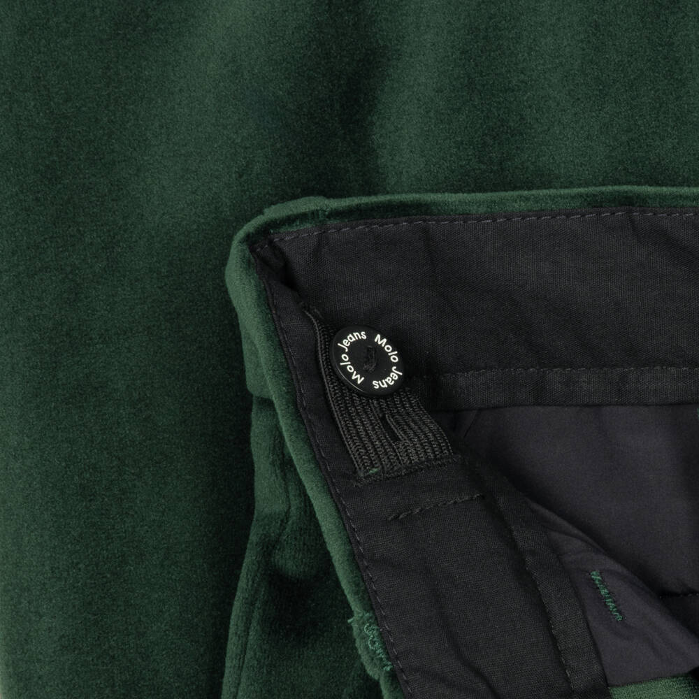 Molo-Boys Deep Green Velvet Trousers | Childrensalon