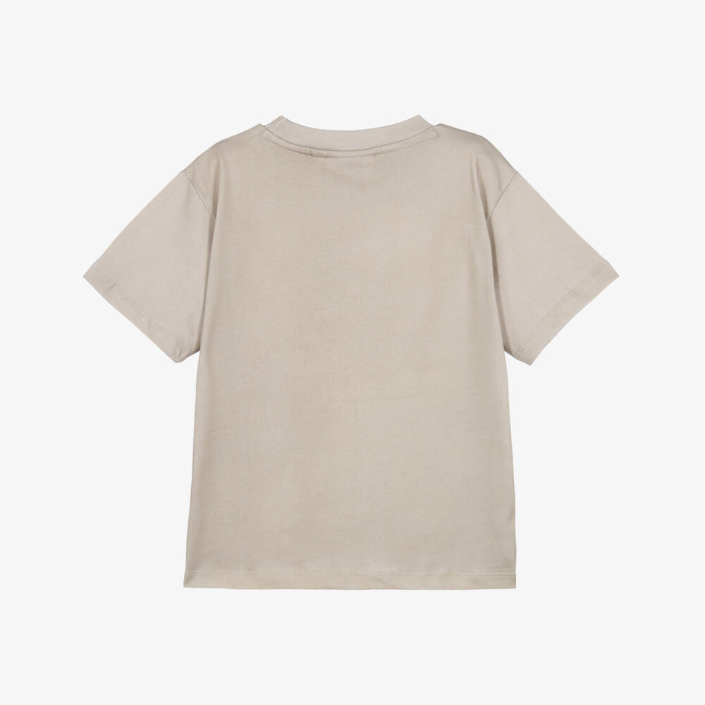 Molo-Boys Green Cotton T-Shirt with T-Rex Dinosaur | Childrensalon