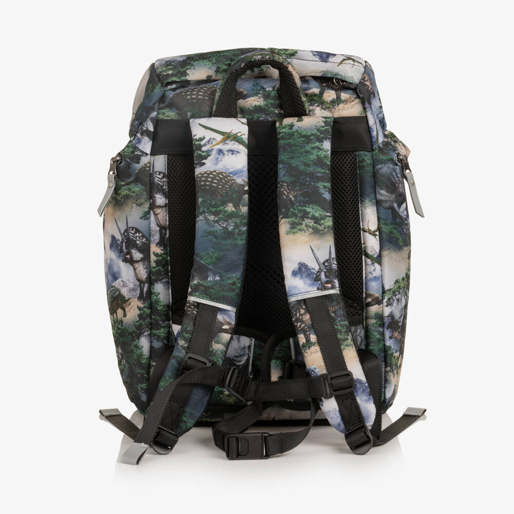Molo-Boys Green Dinosaur Drawstring Backpack (42cm) | Childrensalon