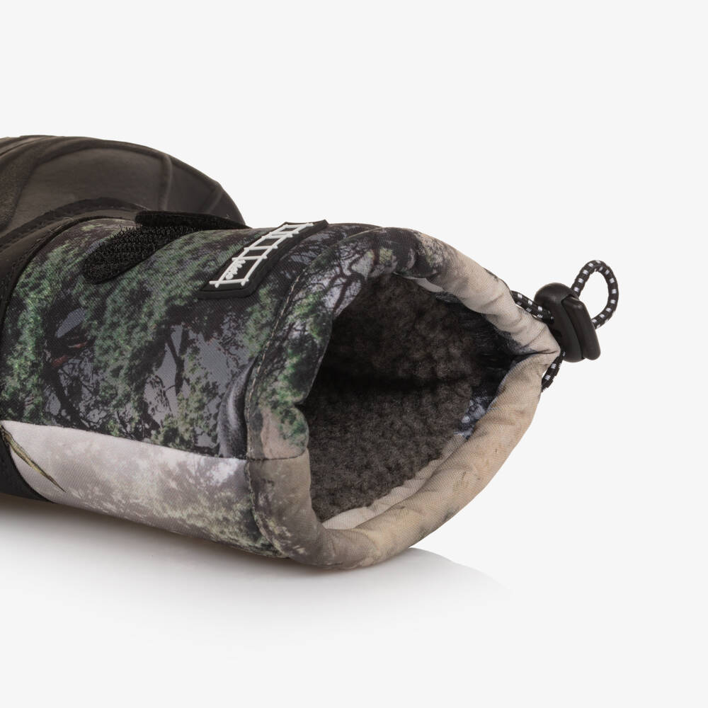 Molo-Boys Green Dinosaur Print Snow Boots | Childrensalon