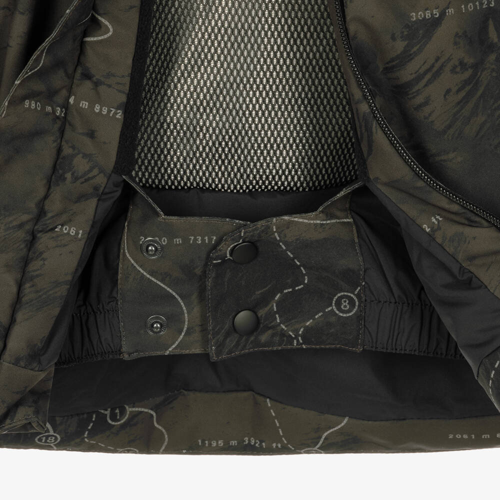 Molo-Boys Green Reflective Slope Print Technical Ski Jacket | Childrensalon