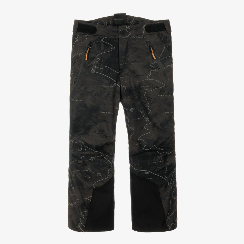 Molo-Boys Green Reflective Slope Print Technical Ski Trousers | Childrensalon
