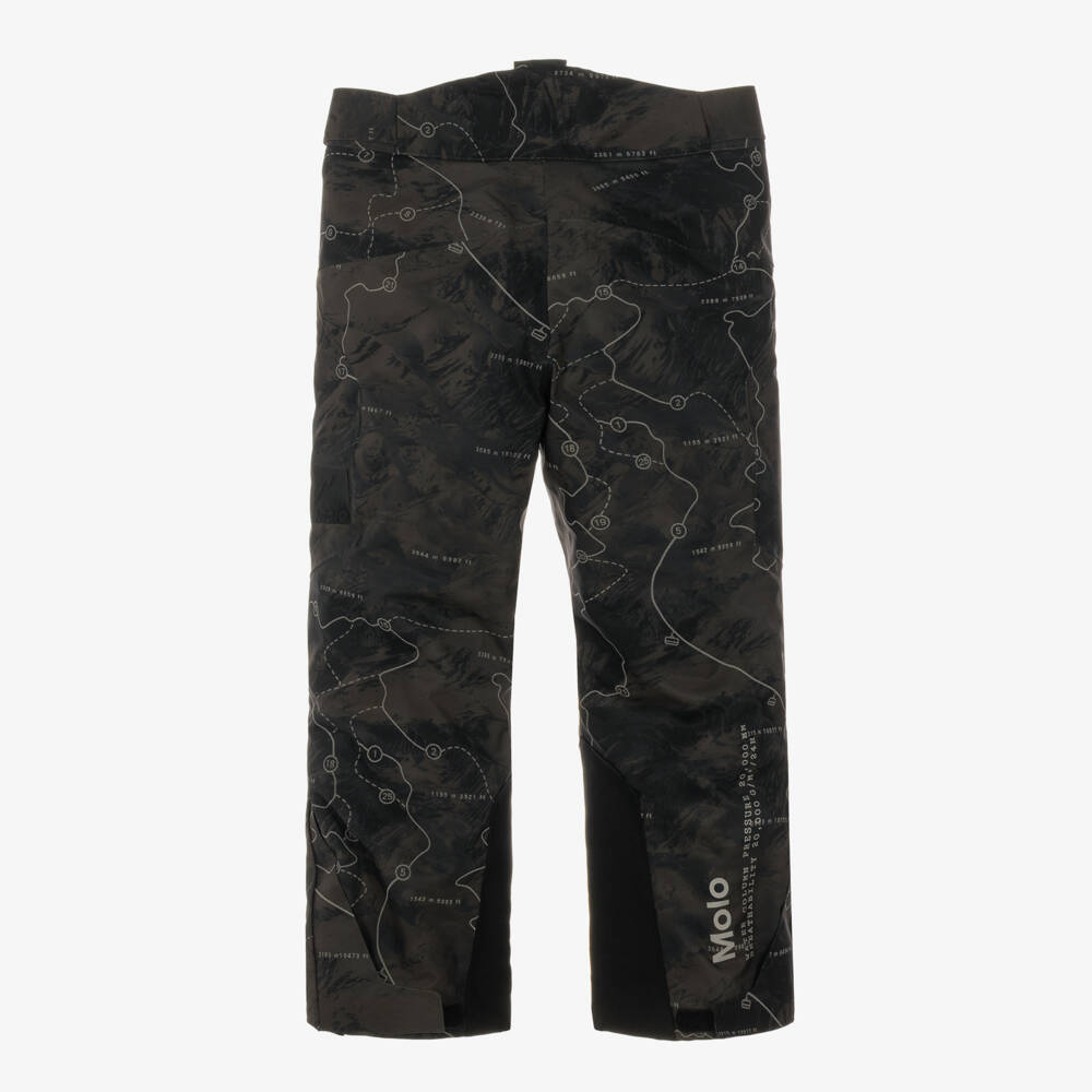 Molo-Boys Green Reflective Slope Print Technical Ski Trousers | Childrensalon
