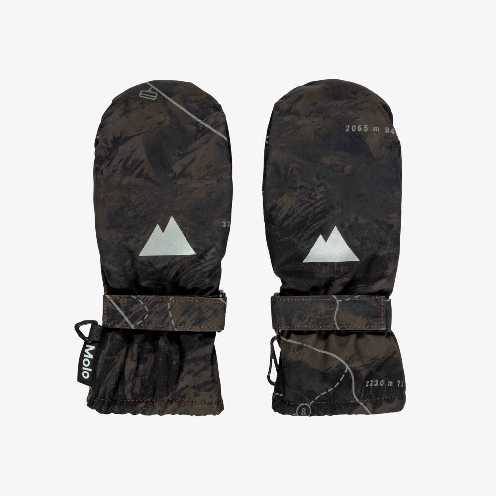 Molo-Boys Green Slopes Print Ski Gloves | Childrensalon