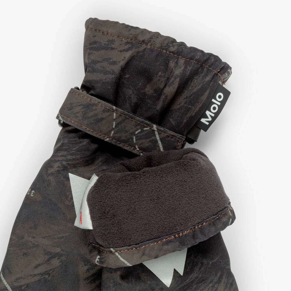 Molo-Boys Green Slopes Print Ski Gloves | Childrensalon