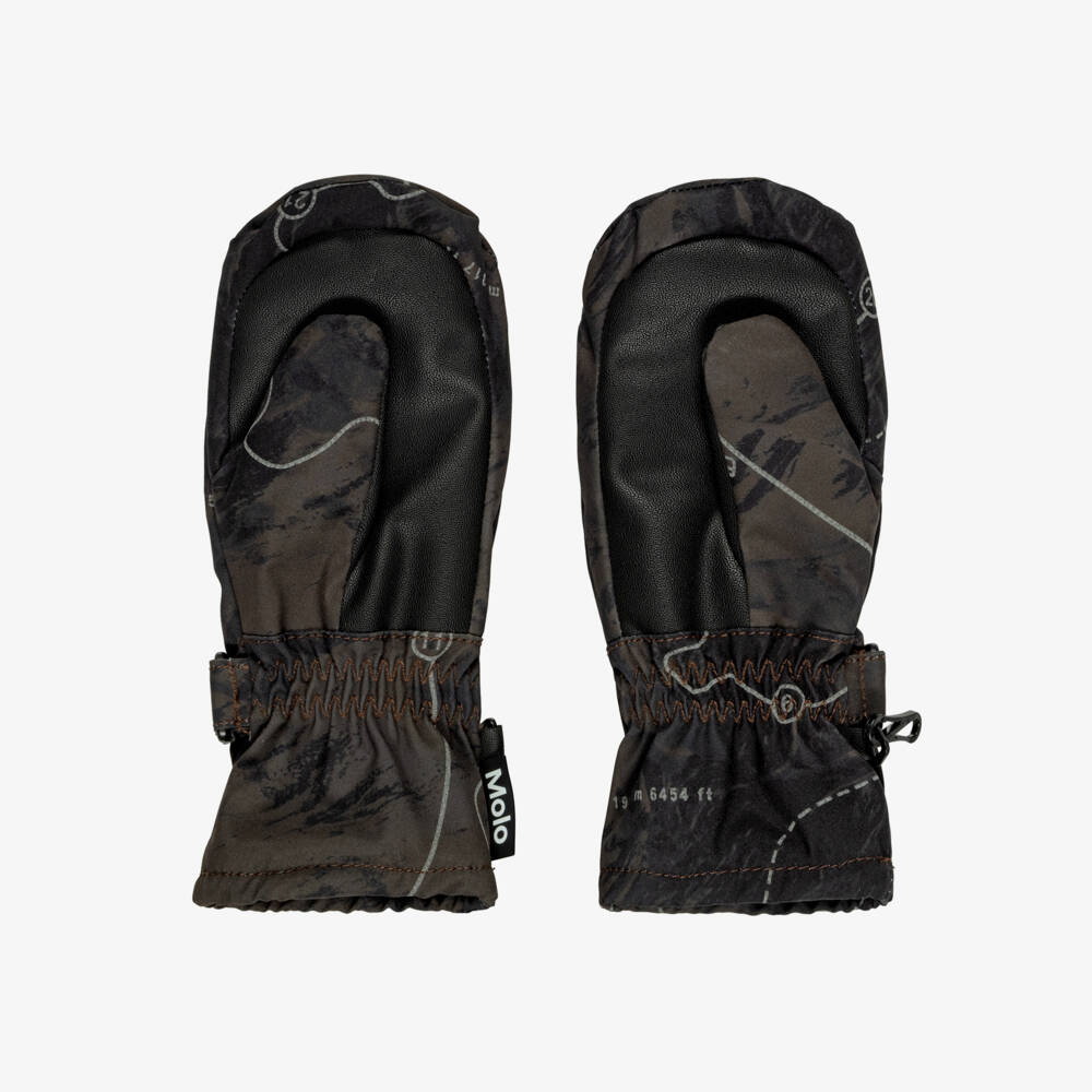 Molo-Boys Green Slopes Print Ski Gloves | Childrensalon