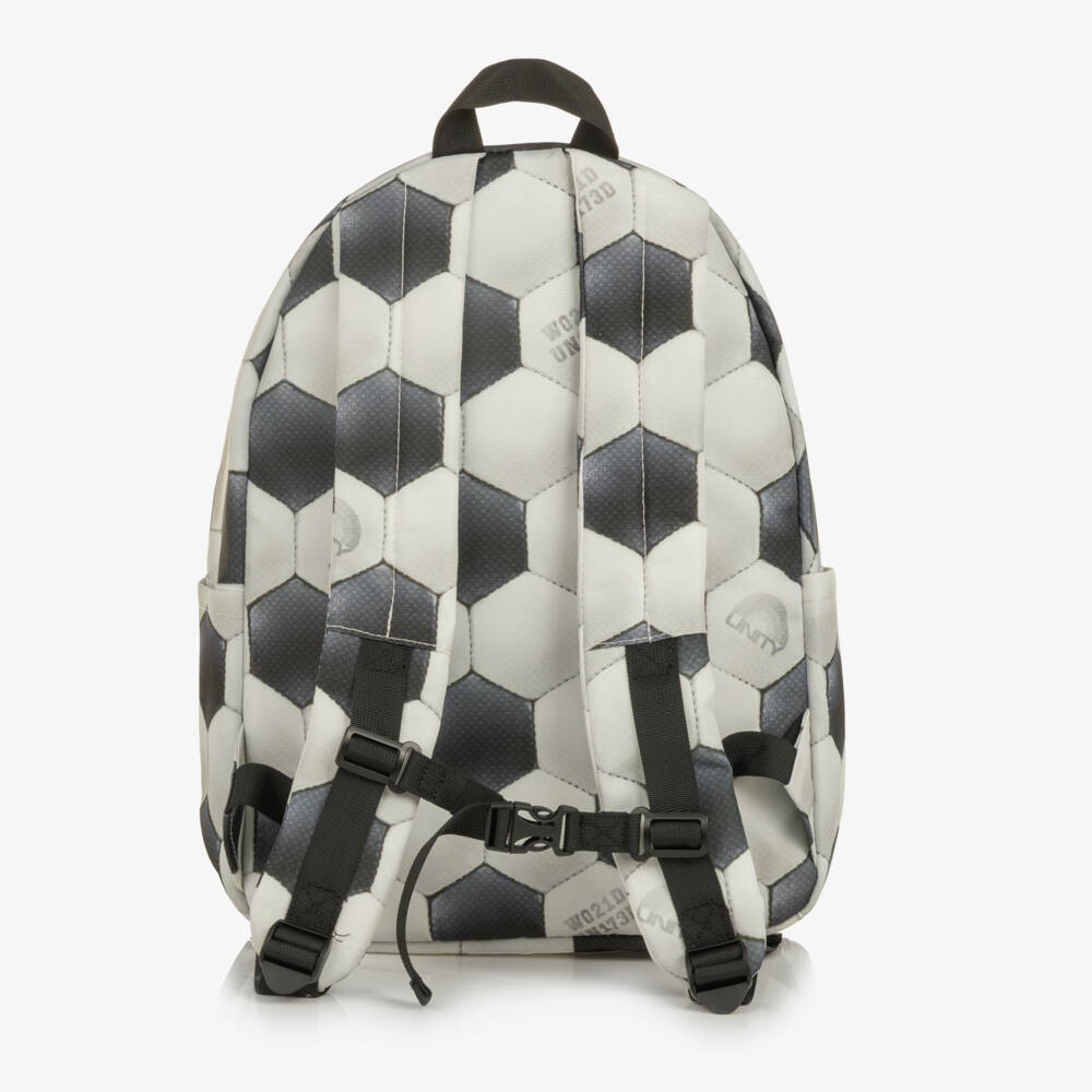 Molo-Boys Grey Football Print Backpack (41cm) | Childrensalon