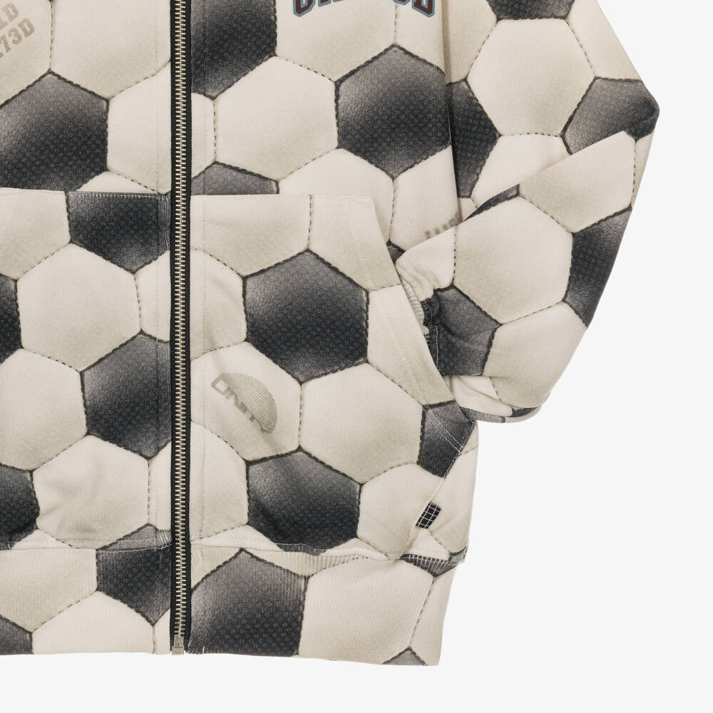 Molo-Boys Grey Football Print Hoodie | Childrensalon