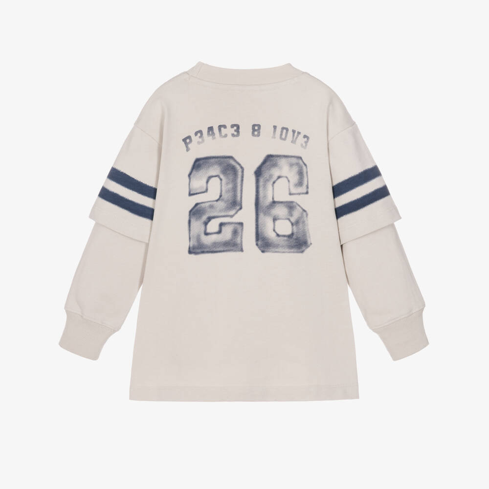 Molo-Boys Grey Layered-Look Top in Organic Cotton | Childrensalon