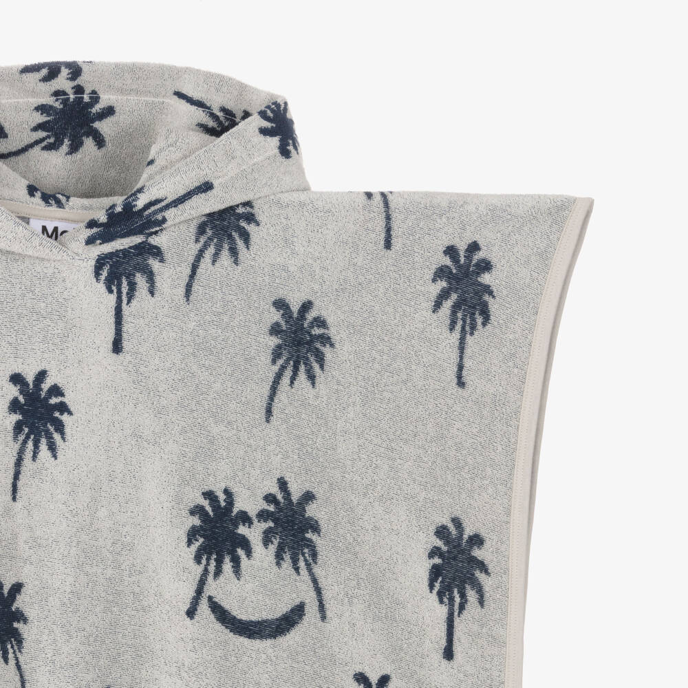 Molo-Boys Grey Palm Tree Print Poncho Towel | Childrensalon