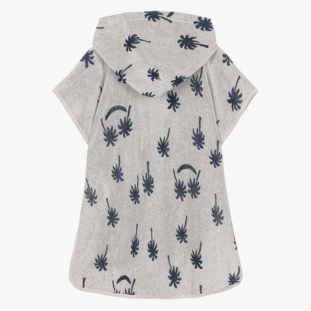 Molo-Boys Grey Palm Tree Print Poncho Towel | Childrensalon