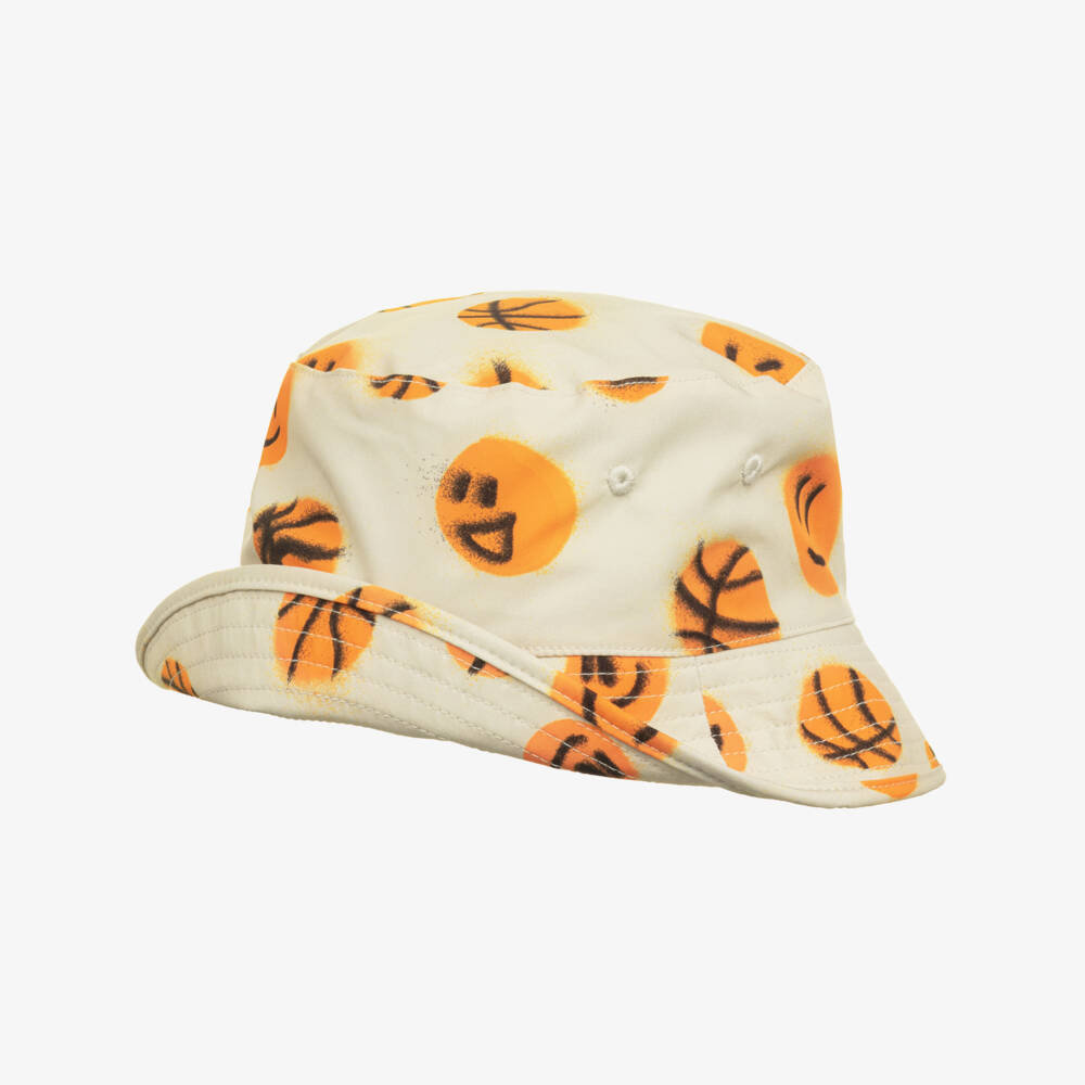 Molo-Boys Ivory Basketball Print Bucket Hat (UPF50+) | Childrensalon