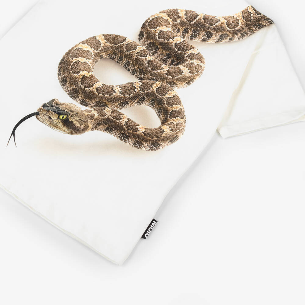 Molo-تيشيرت قطن بطبعة ثعبان لون عاجي للأولاد | Childrensalon