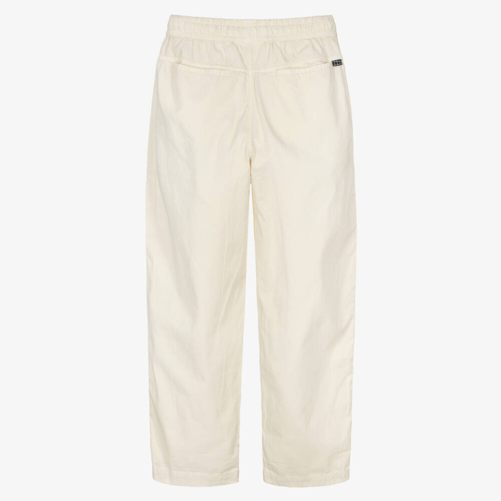 Molo-Boys Ivory Cotton Twill Trousers | Childrensalon