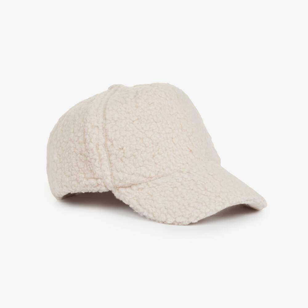 Molo-Boys Ivory Sherpa Fleece Cap | Childrensalon