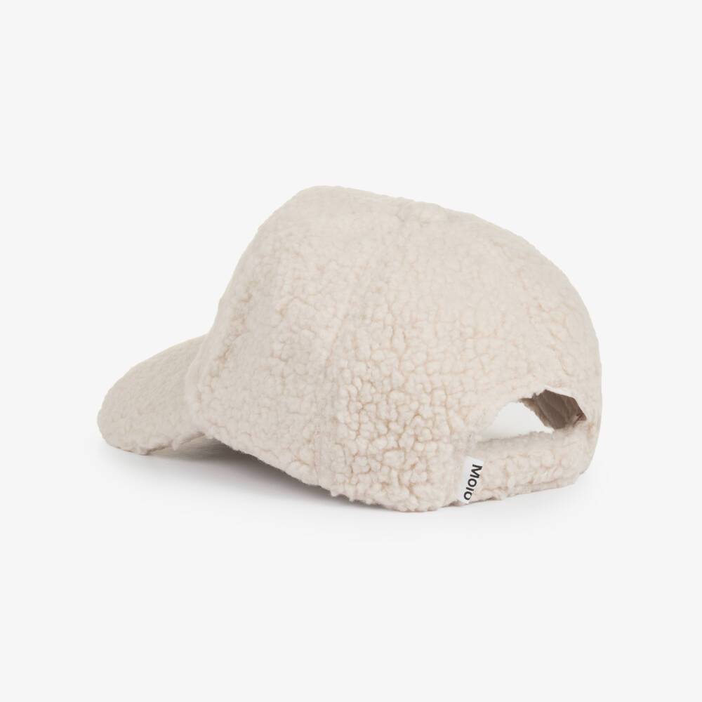 Molo-Boys Ivory Sherpa Fleece Cap | Childrensalon