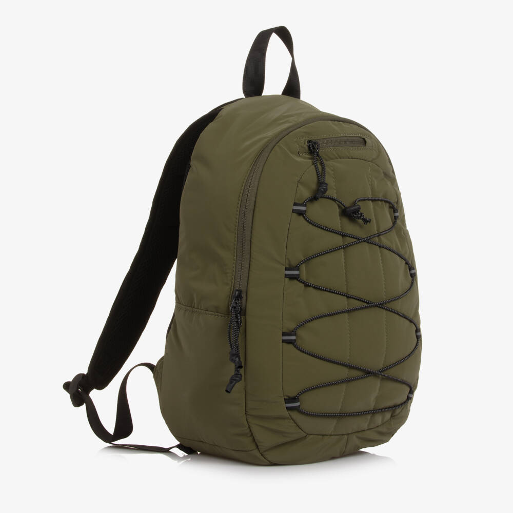 Molo-Boys Khaki Green Bungee Cord Backpack (41cm) | Childrensalon