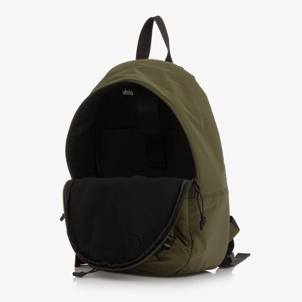 Molo-Boys Khaki Green Bungee Cord Backpack (41cm) | Childrensalon