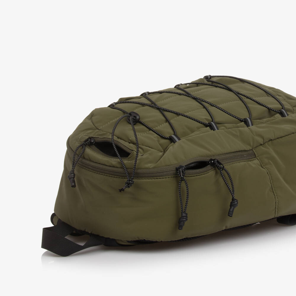 Molo-Boys Khaki Green Bungee Cord Backpack (41cm) | Childrensalon