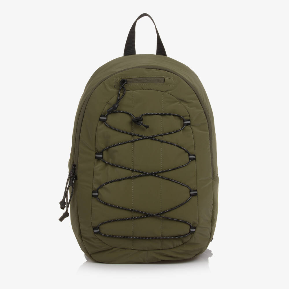 Molo-Boys Khaki Green Bungee Cord Backpack (41cm) | Childrensalon