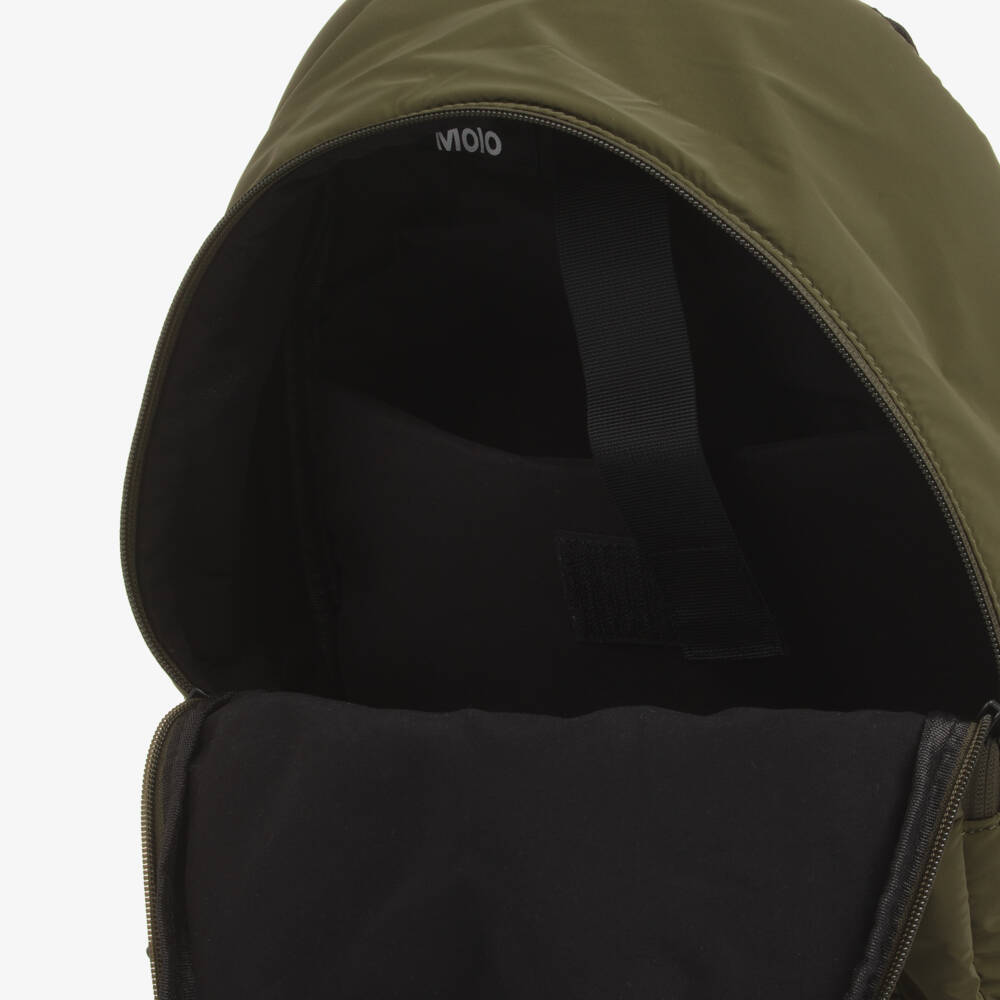 Molo-Boys Khaki Green Bungee Cord Backpack (41cm) | Childrensalon