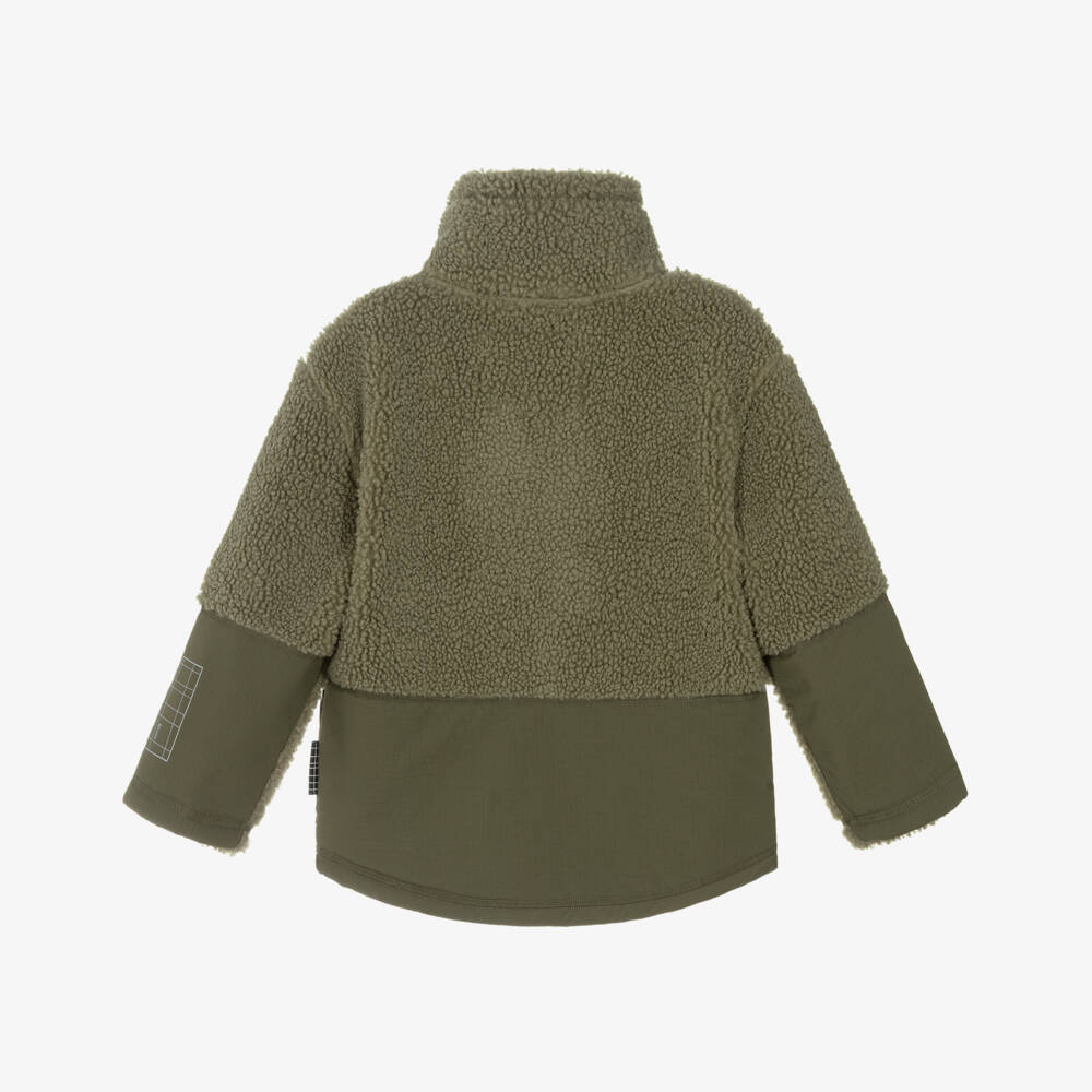 Molo-Boys Khaki Green Sherpa Fleece Utility Jacket | Childrensalon