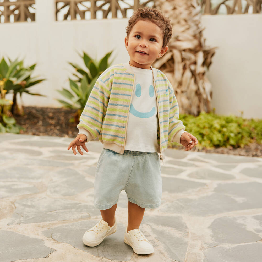 Molo-شورت دنيم قطن عضوي لون أزرق فاتح للأولاد | Childrensalon