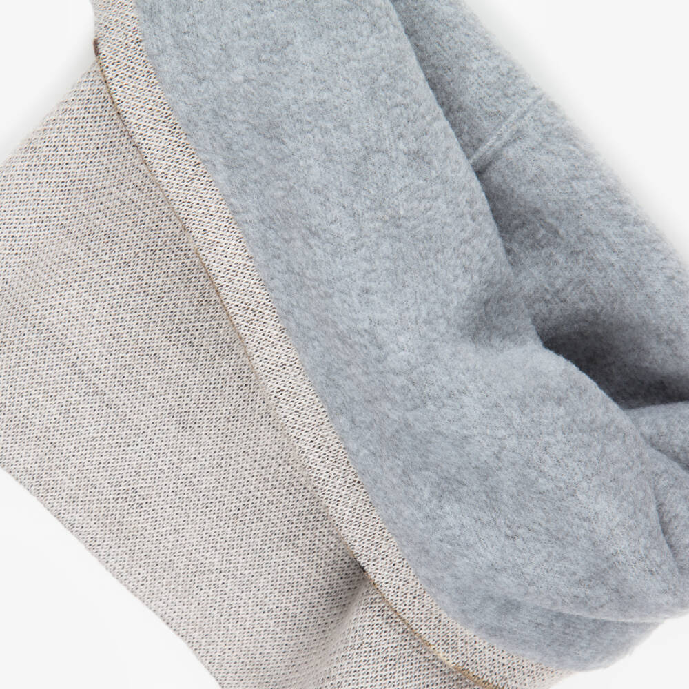 Molo-Boys Light Grey Knitted Lion Hat & Snood Set | Childrensalon