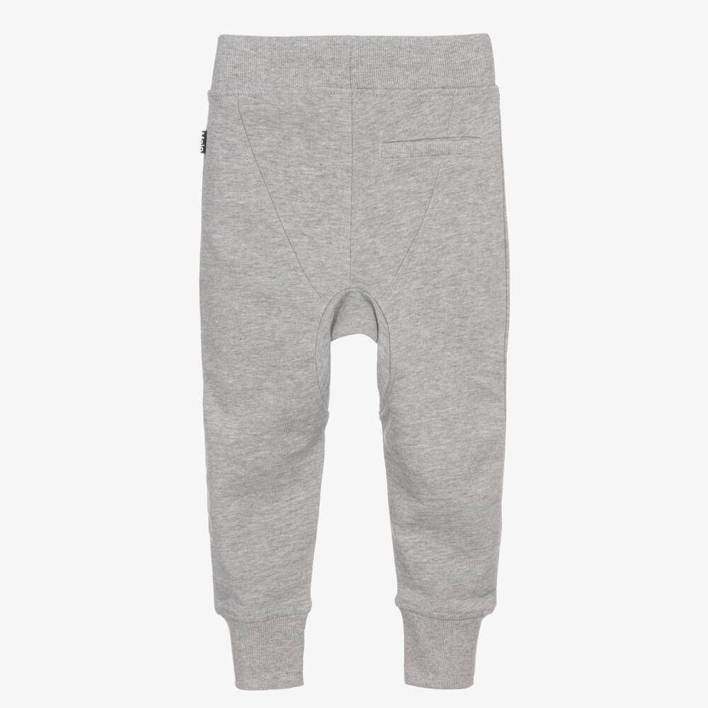 Molo-Boys Marl Grey Cotton Jersey Joggers | Childrensalon