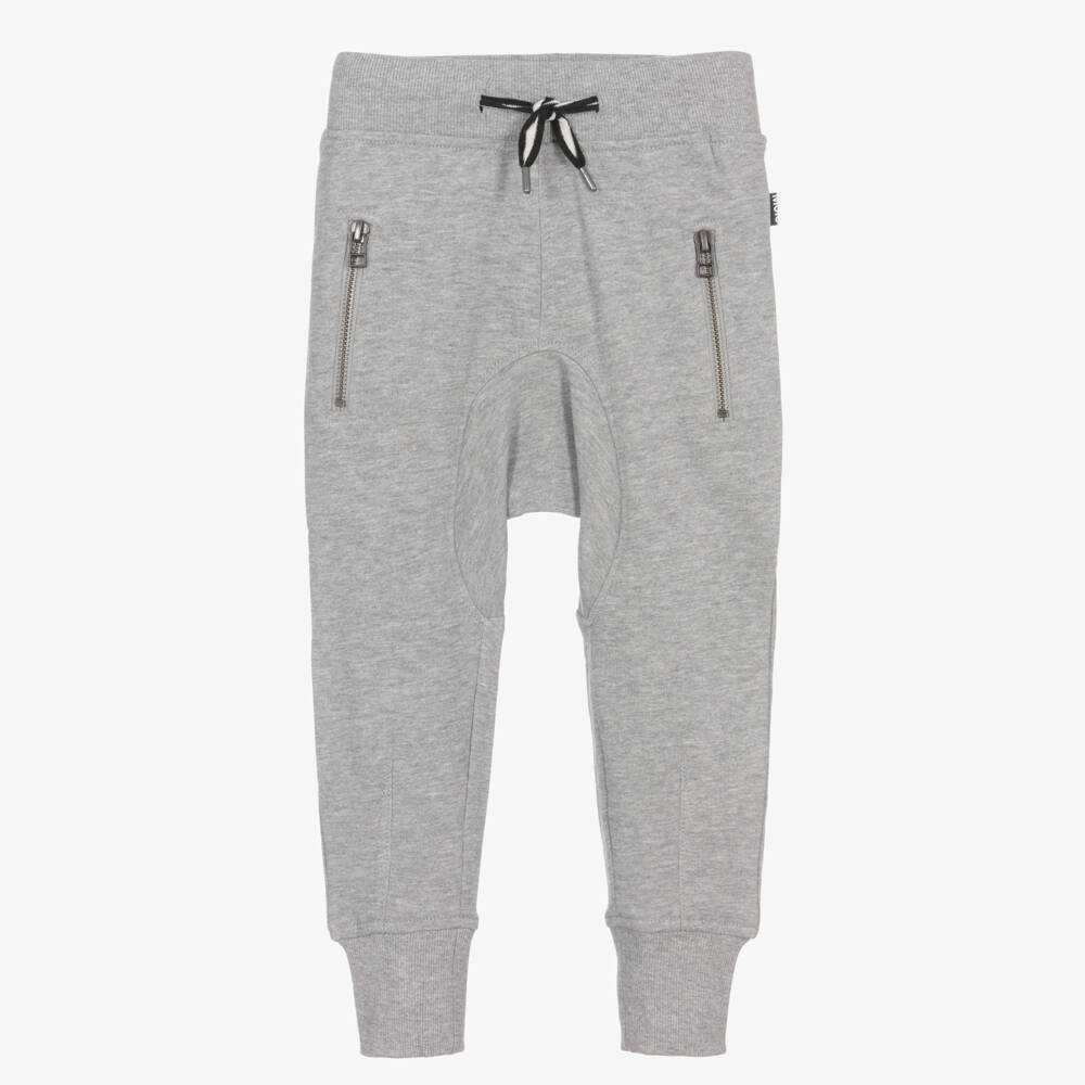 Molo-بنطلون رياضي قطن لون رمادي للأولاد | Childrensalon