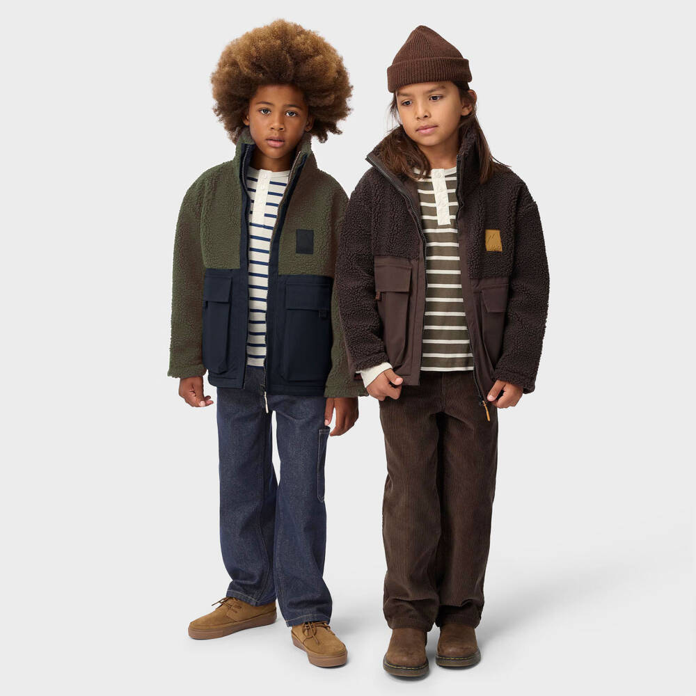 Molo-Boys Moss Green Fleece Zip-Up Jacket | Childrensalon