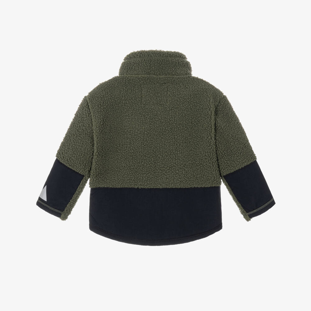 Molo-Boys Moss Green Fleece Zip-Up Jacket | Childrensalon