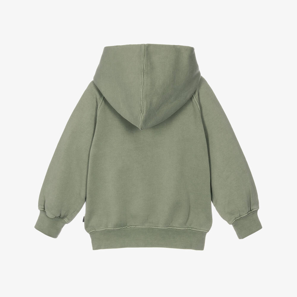 Molo-Boys Moss Green Organic Cotton Hoodie | Childrensalon