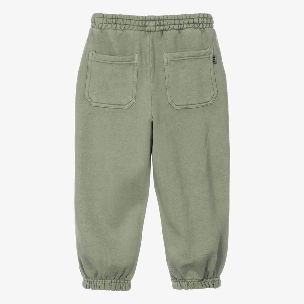 Molo-Boys Moss Green Organic Cotton Joggers | Childrensalon