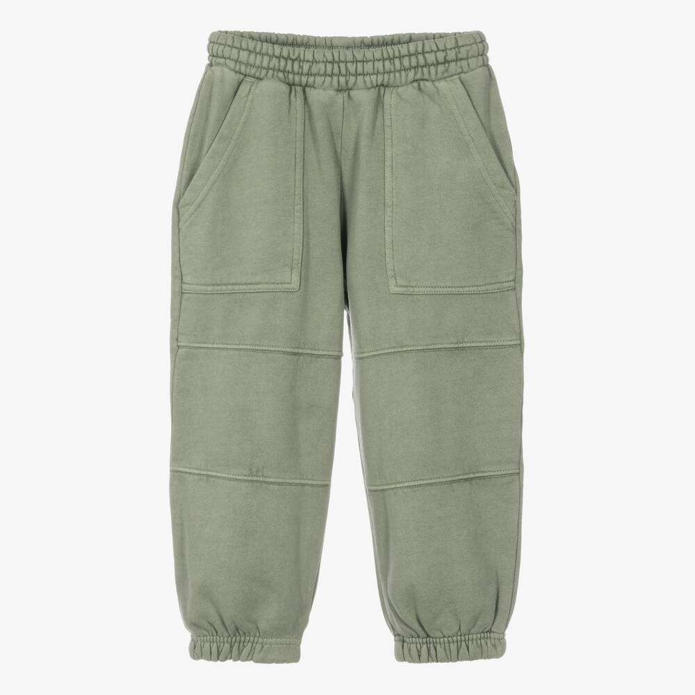 Molo-Boys Moss Green Organic Cotton Joggers | Childrensalon