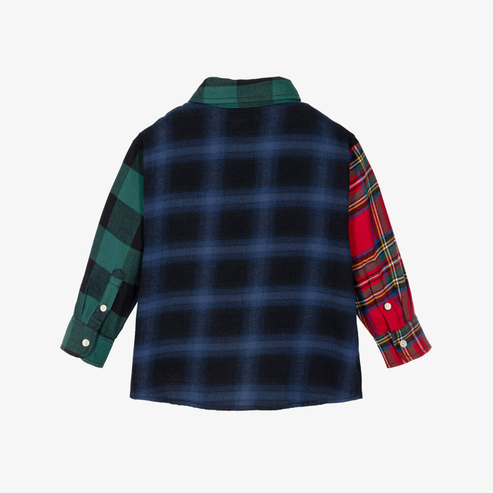 Molo-Boys Multi-Check Organic Cotton Shirt | Childrensalon