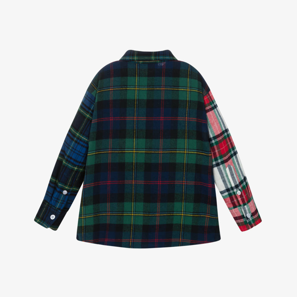 Molo-Boys Multicolour Brushed Organic Cotton Checked Shirt | Childrensalon