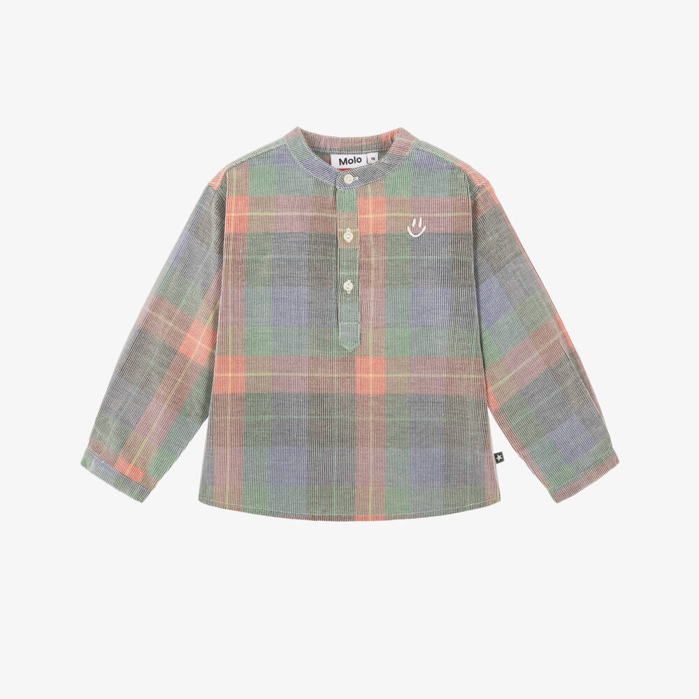 Molo-Boys Multicolour Check Corduroy Shirt | Childrensalon