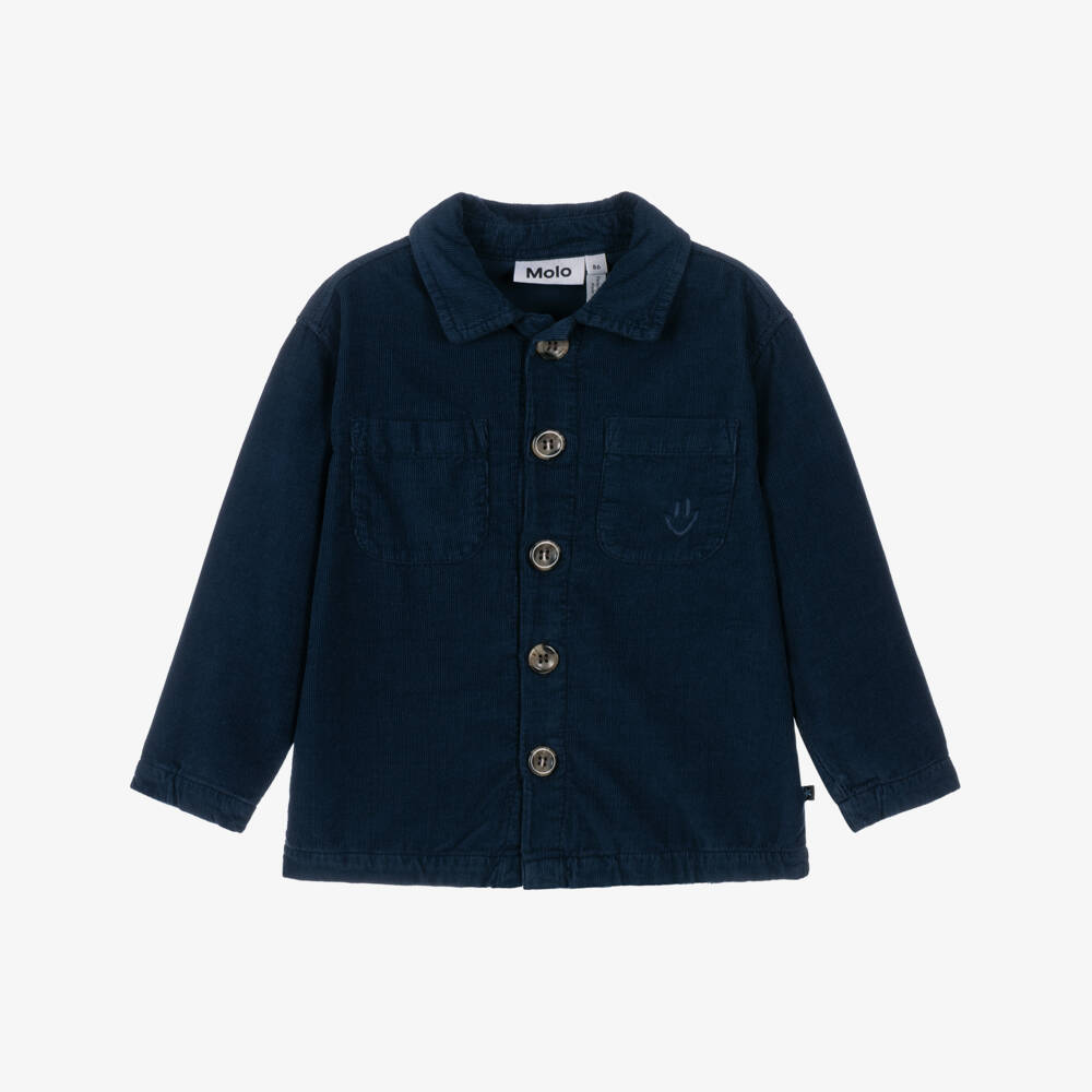 Molo-Boys Navy Blue Corduroy Shirt | Childrensalon