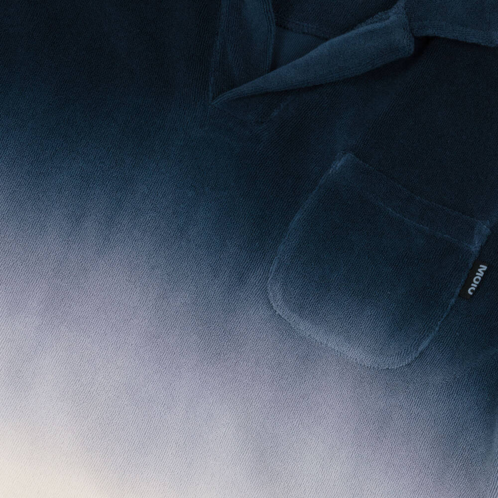 Molo-Boys Navy Blue Ombré Cotton Towelling Polo Shirt | Childrensalon