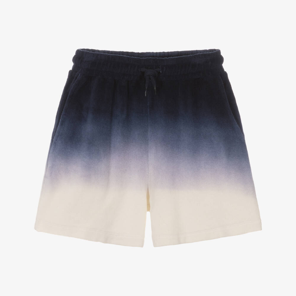 Molo-Boys Navy Blue Ombré Towelling Drawstring Shorts | Childrensalon