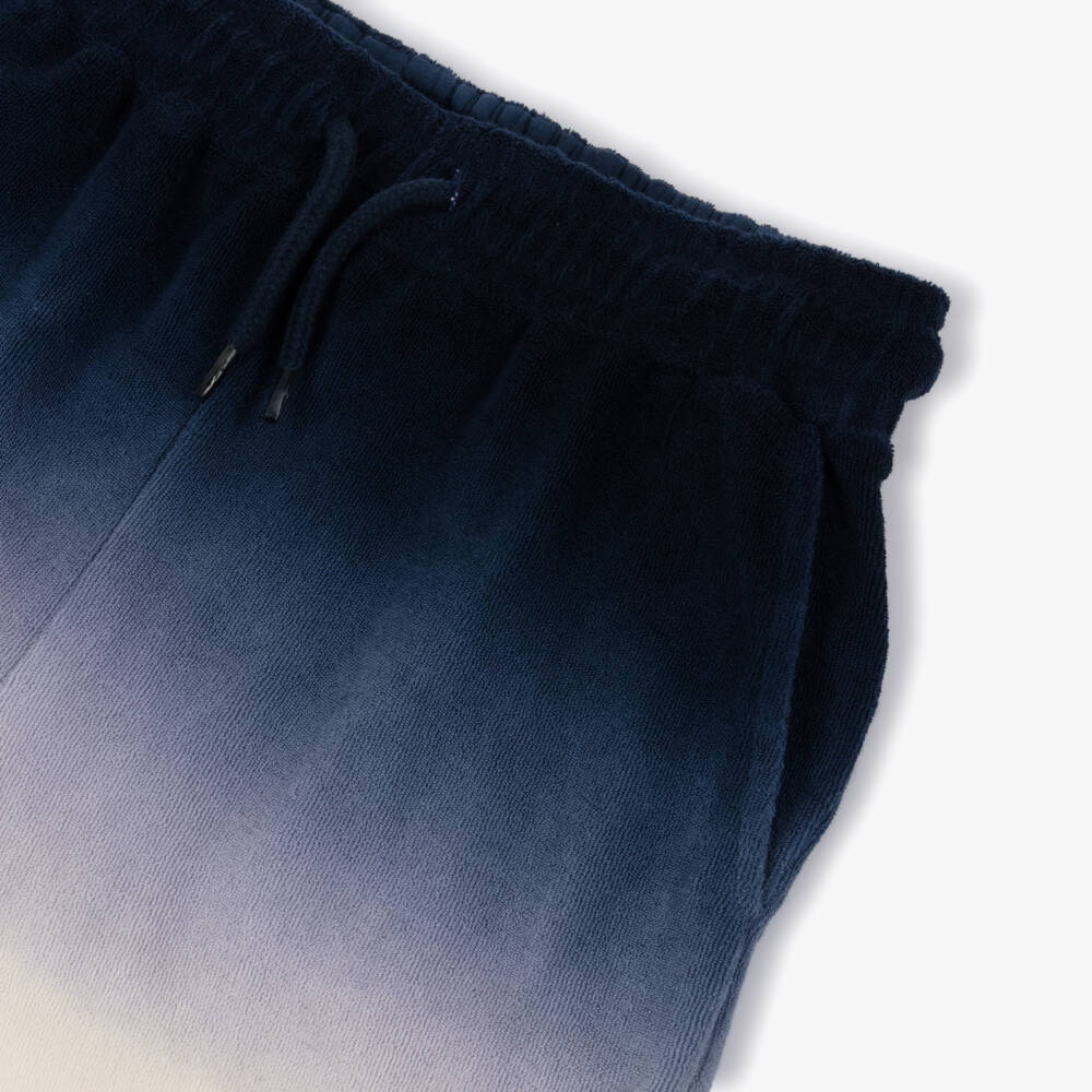 Molo-Boys Navy Blue Ombré Towelling Drawstring Shorts | Childrensalon
