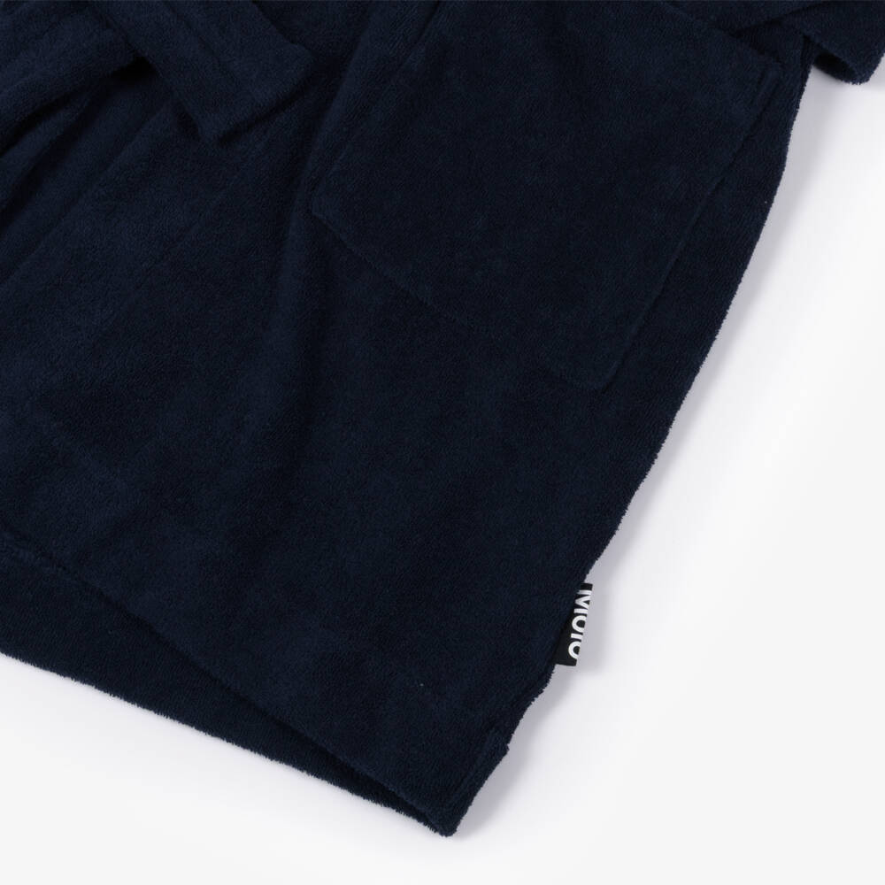 Molo-Boys Navy Blue Terry Towelling Bathrobe | Childrensalon
