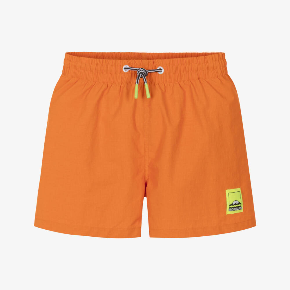 Molo-Boys Orange Drawstring Swim Shorts (UPF50+) | Childrensalon