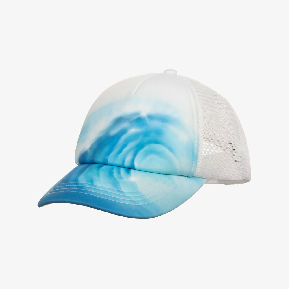 Molo-Boys White & Blue Wave Print Cap | Childrensalon