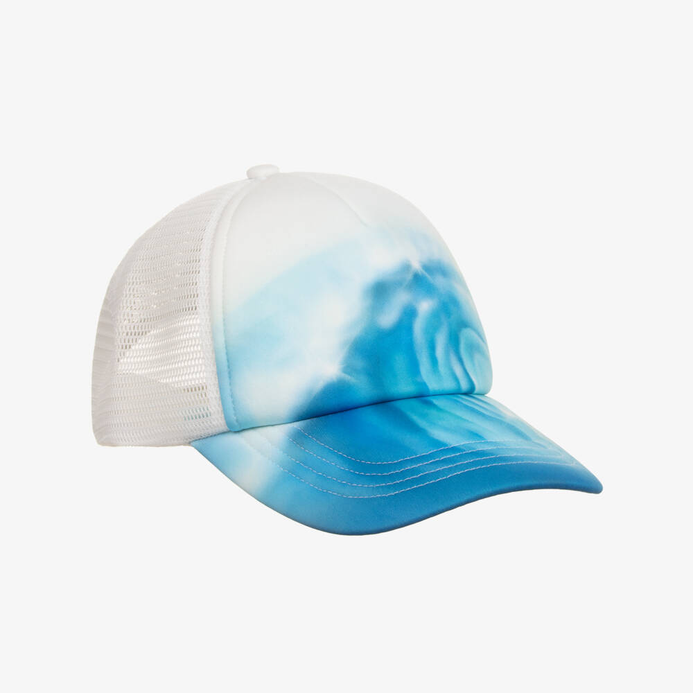 Molo-Boys White & Blue Wave Print Cap | Childrensalon