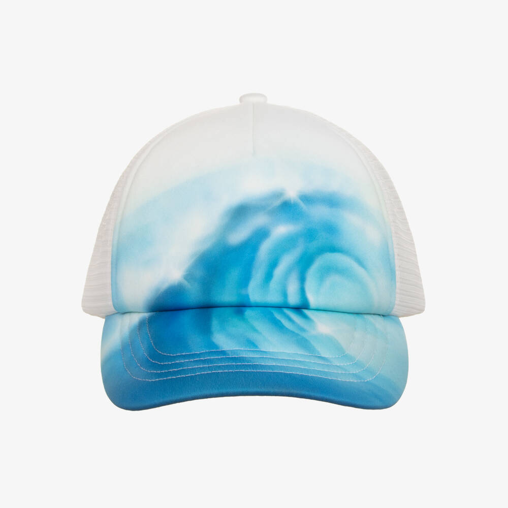 Molo-Boys White & Blue Wave Print Cap | Childrensalon