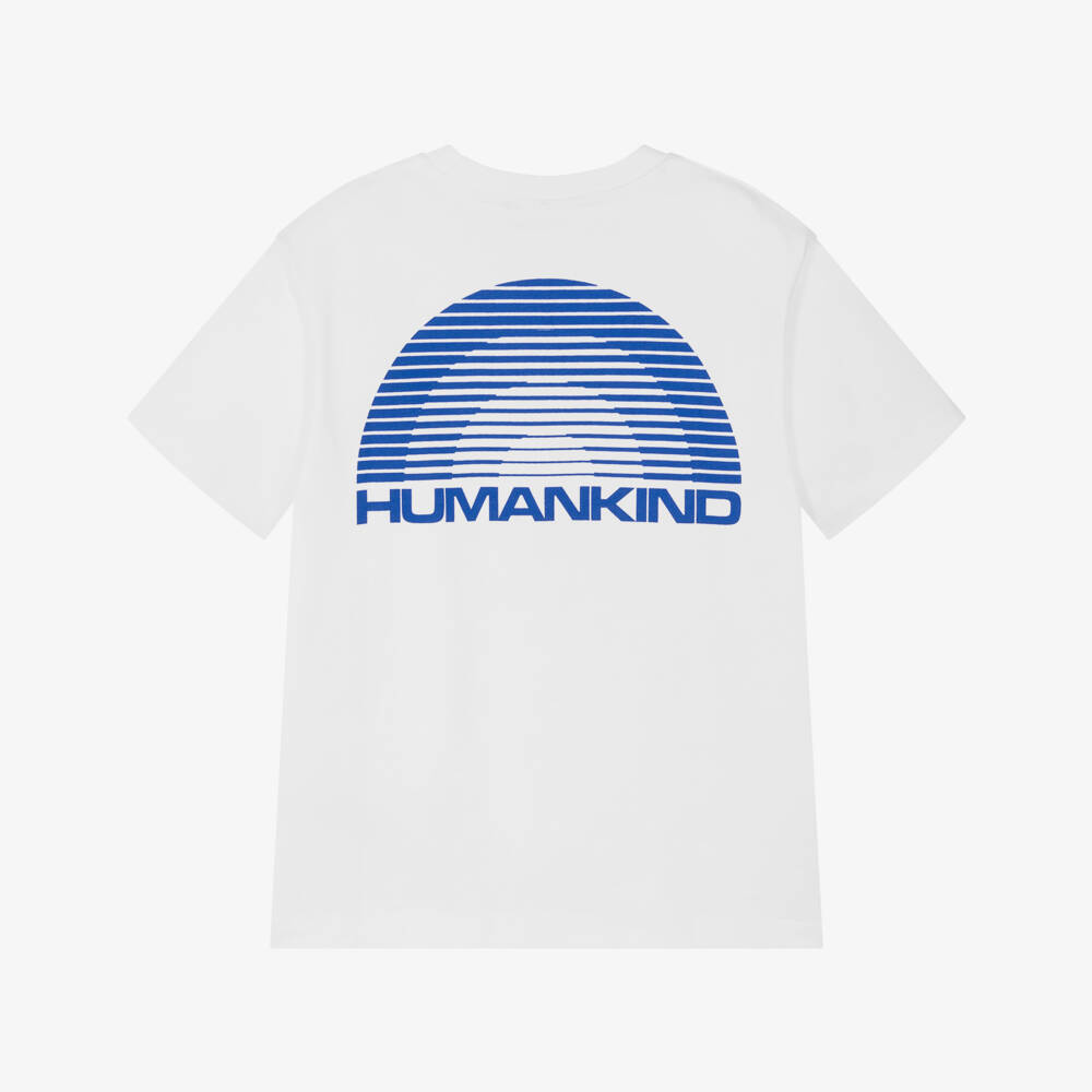 Molo-Boys White Organic Cotton Humankind T-Shirt | Childrensalon
